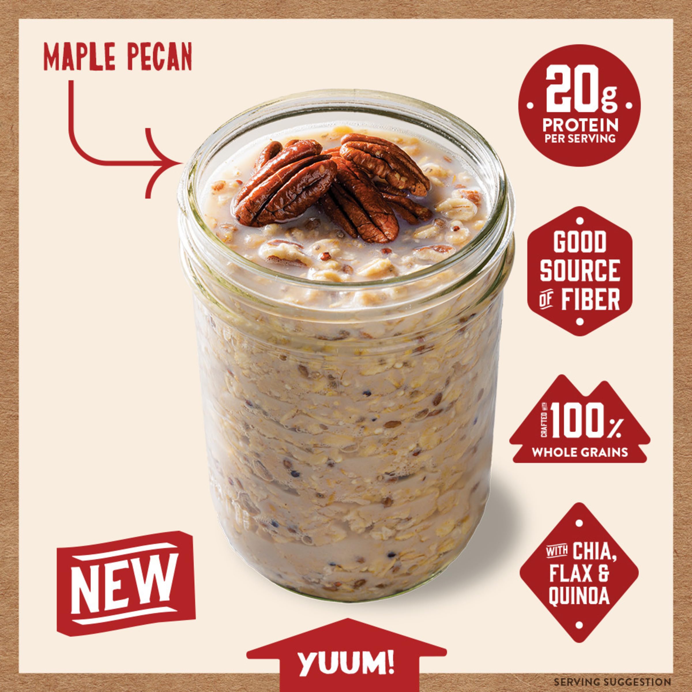 Kodiak Cakes Maple Pecan on a breakfast table conveying a tasty, ready morning meal