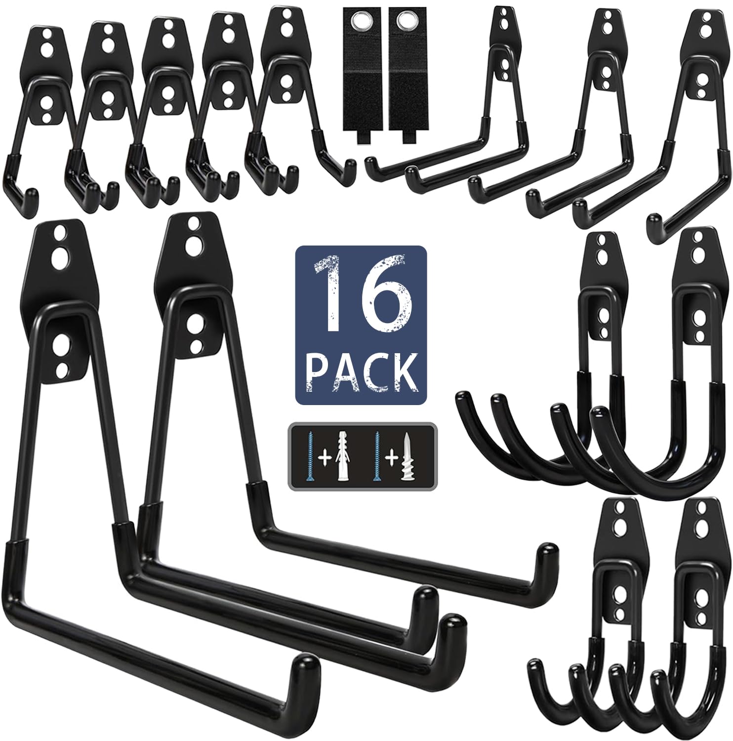 KOFANI front view of 16-piece hook kit showing organized storage benefit