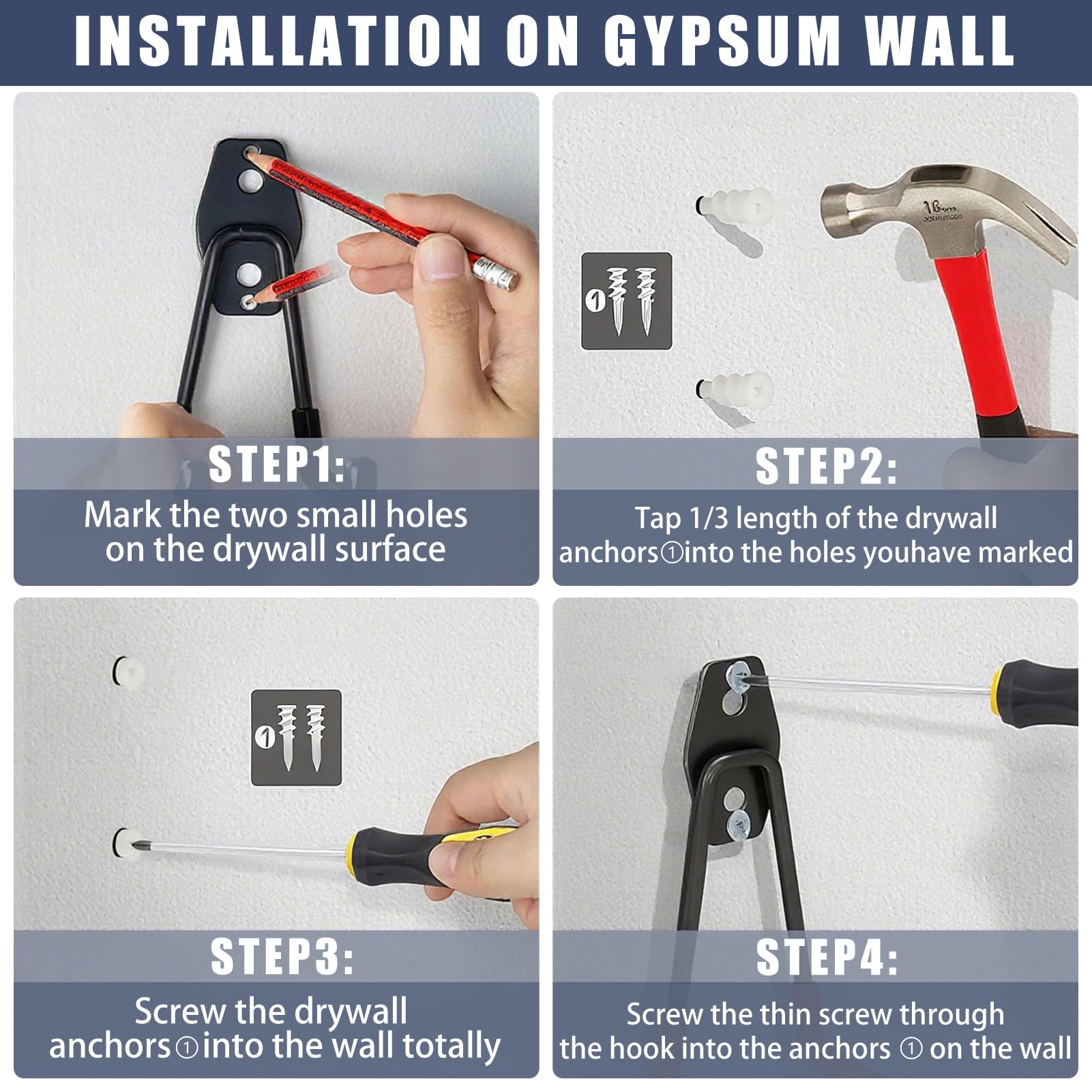 KOFANI hooks mounted in garage showing space-saving organized tools