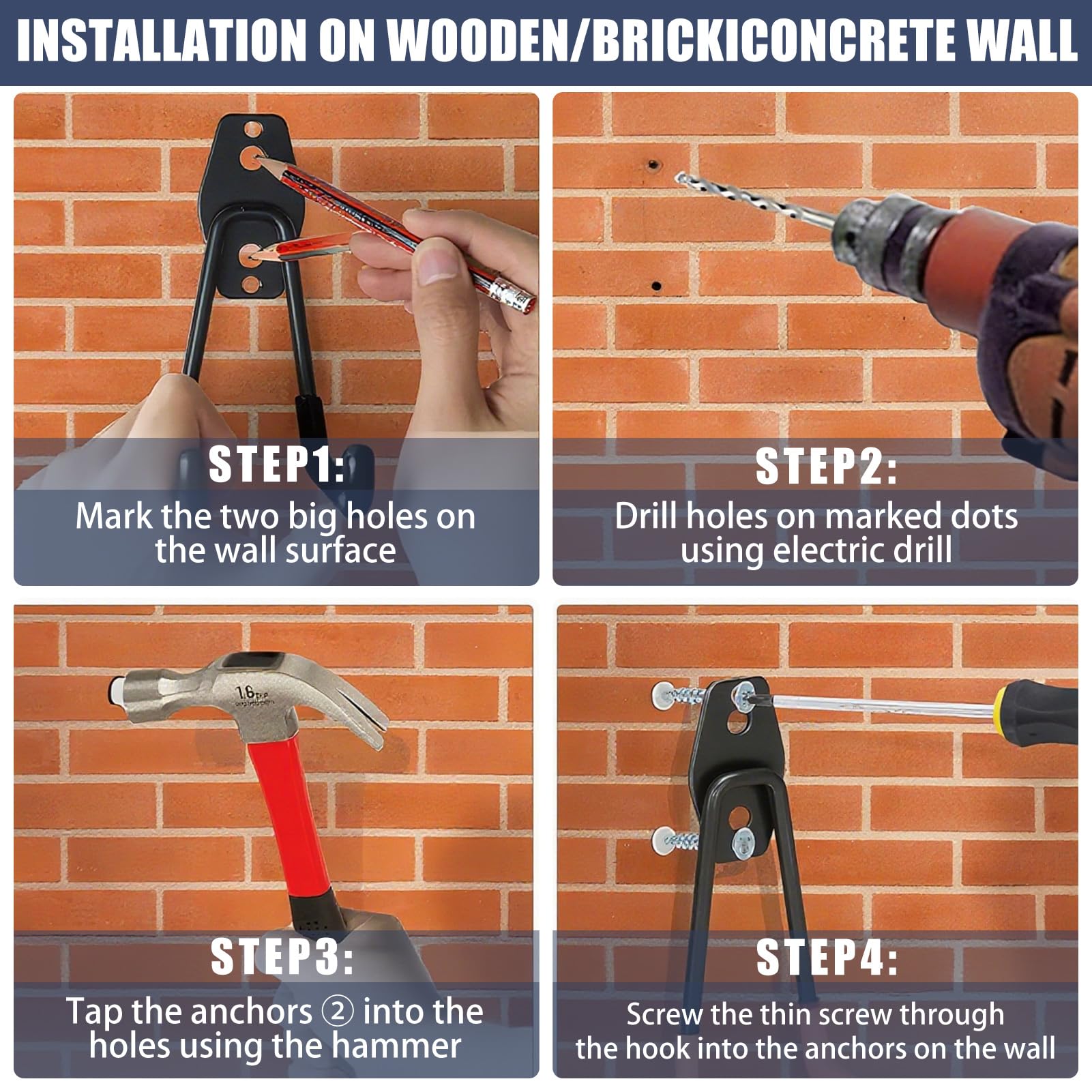 KOFANI reinforced mounting plate and screws for secure wall attachment