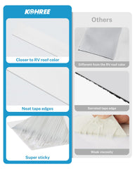 Kohree tape conforming to curved RV roof seam, maintains waterproof flexibility