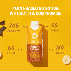 Koia bottle side label highlighting nutrition facts and vitamin content