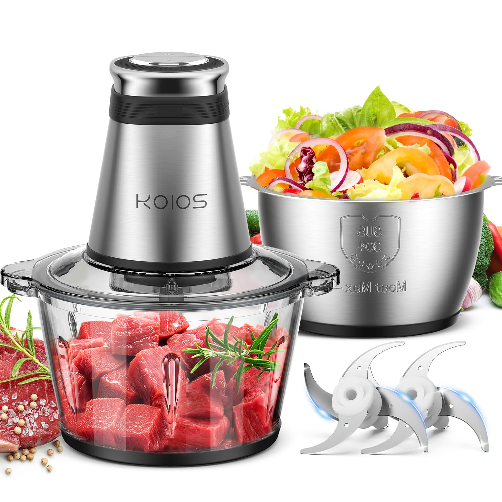 KOIOS front view of food processor showing compact design and controls for quick prep