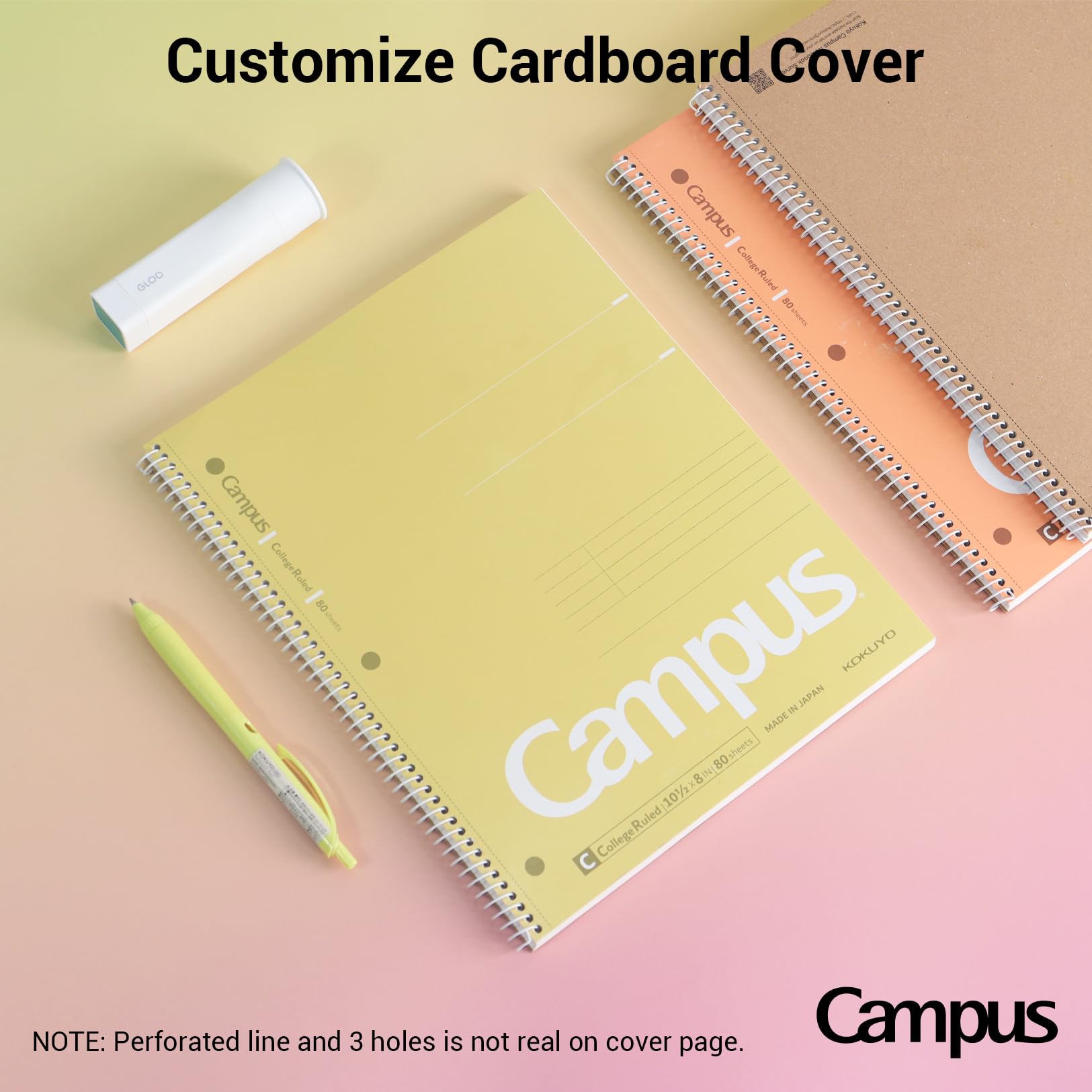KOKUYO notebook next to pen and phone showing size and portability benefit