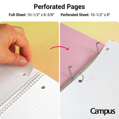 KOKUYO spiral binding edge view demonstrating durable, flat writing benefit