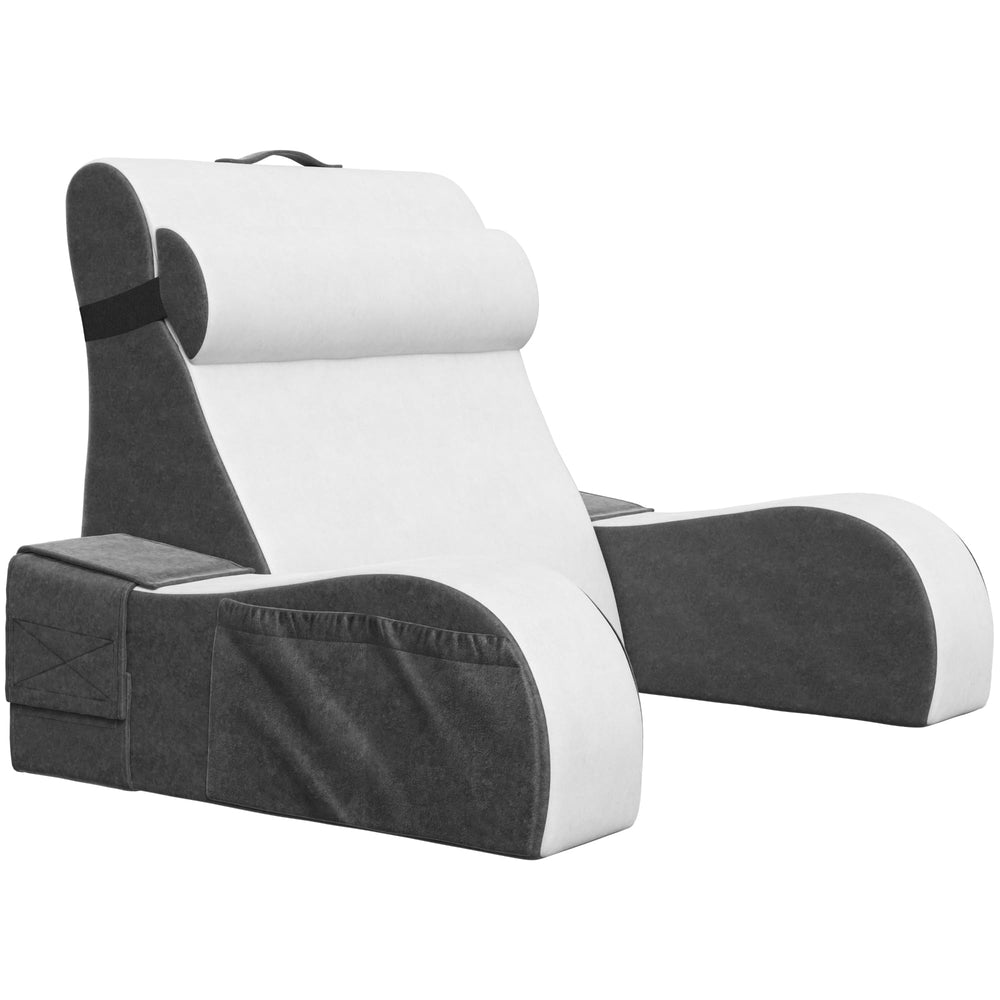 Kölbs front view wedge reading pillow shows grey cover and arms for supportive sitting
