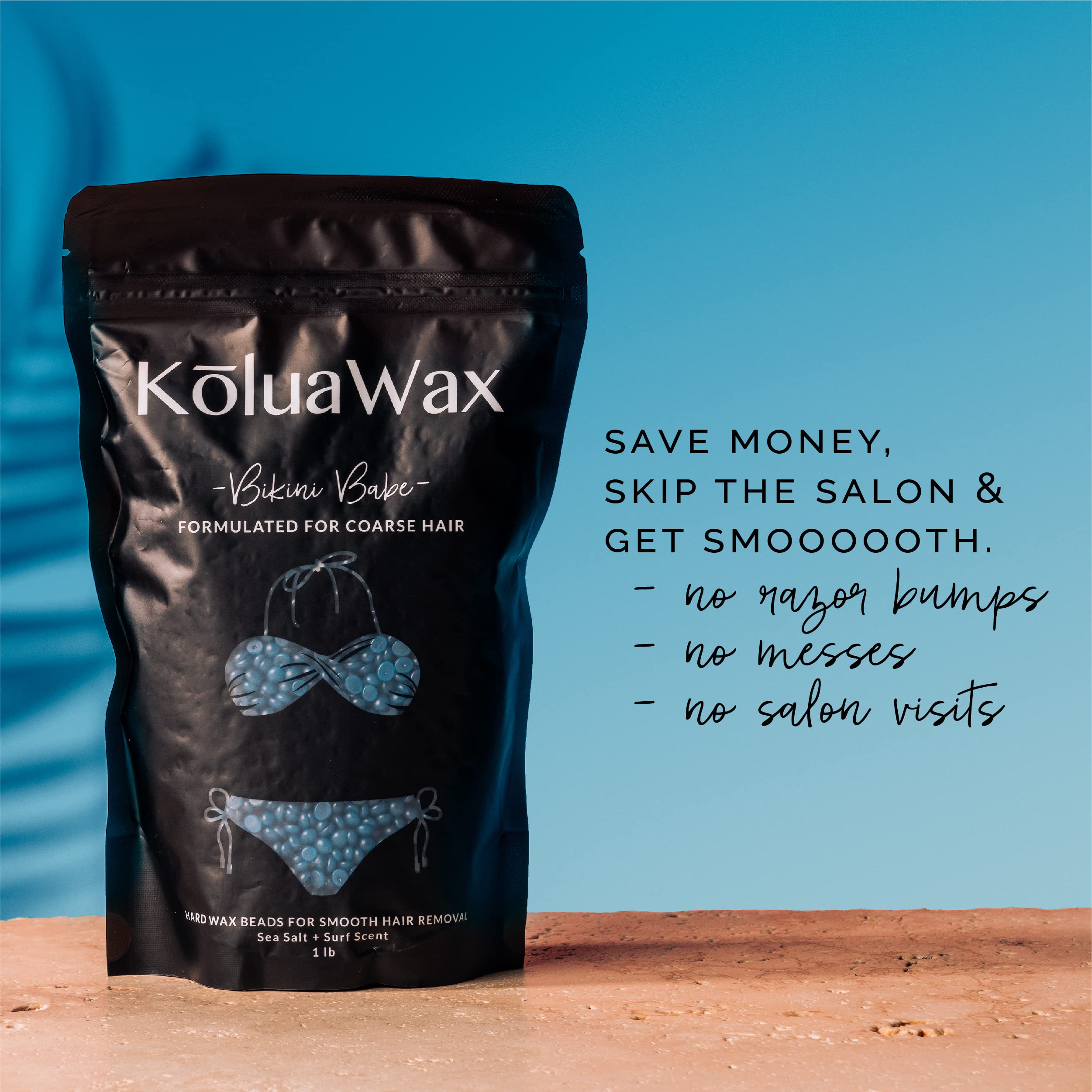 KoluaWax one-pound bag next to ruler showing scale for value and quantity