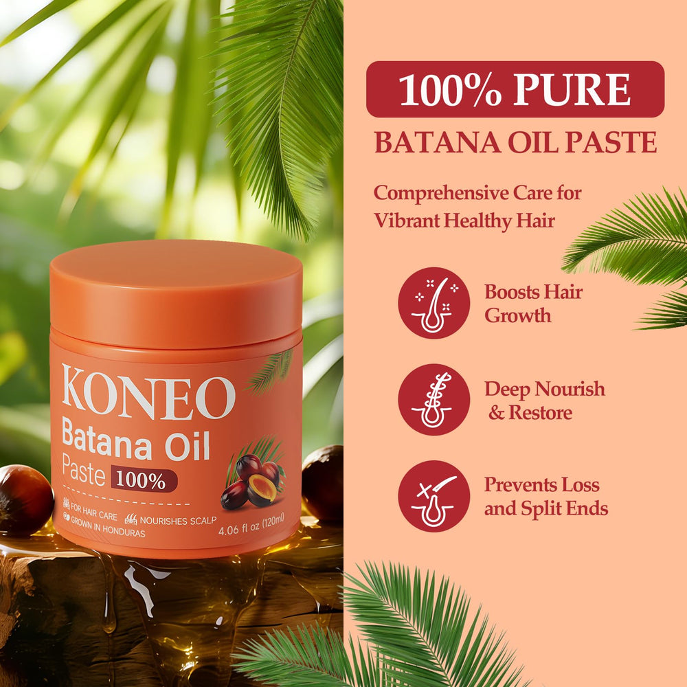 KONEO close-up texture of raw Batana paste highlighting pure richness