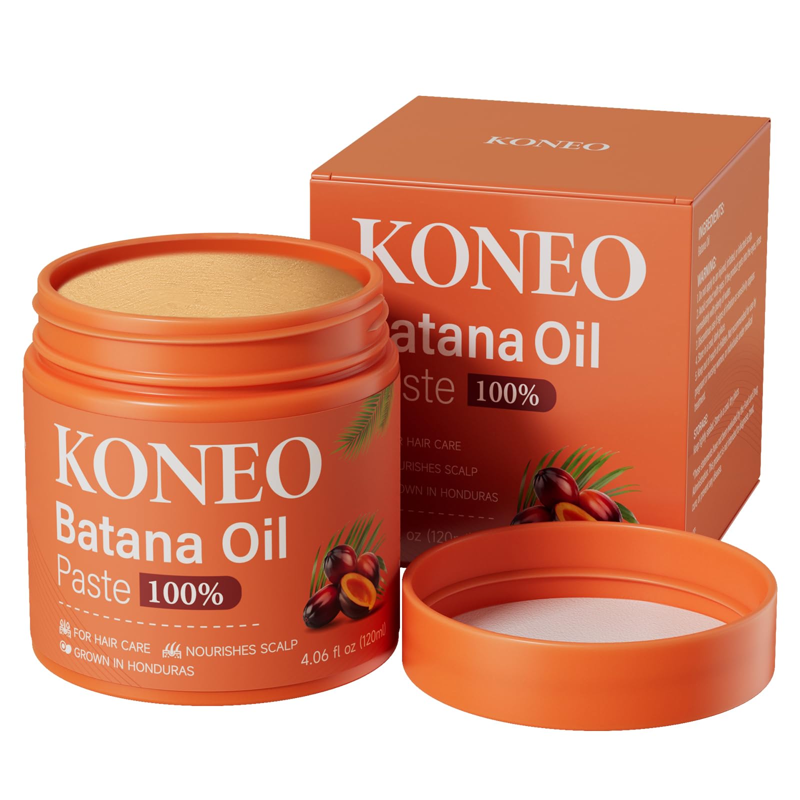 KONEO Batana jar on bathroom shelf illustrating natural hair care