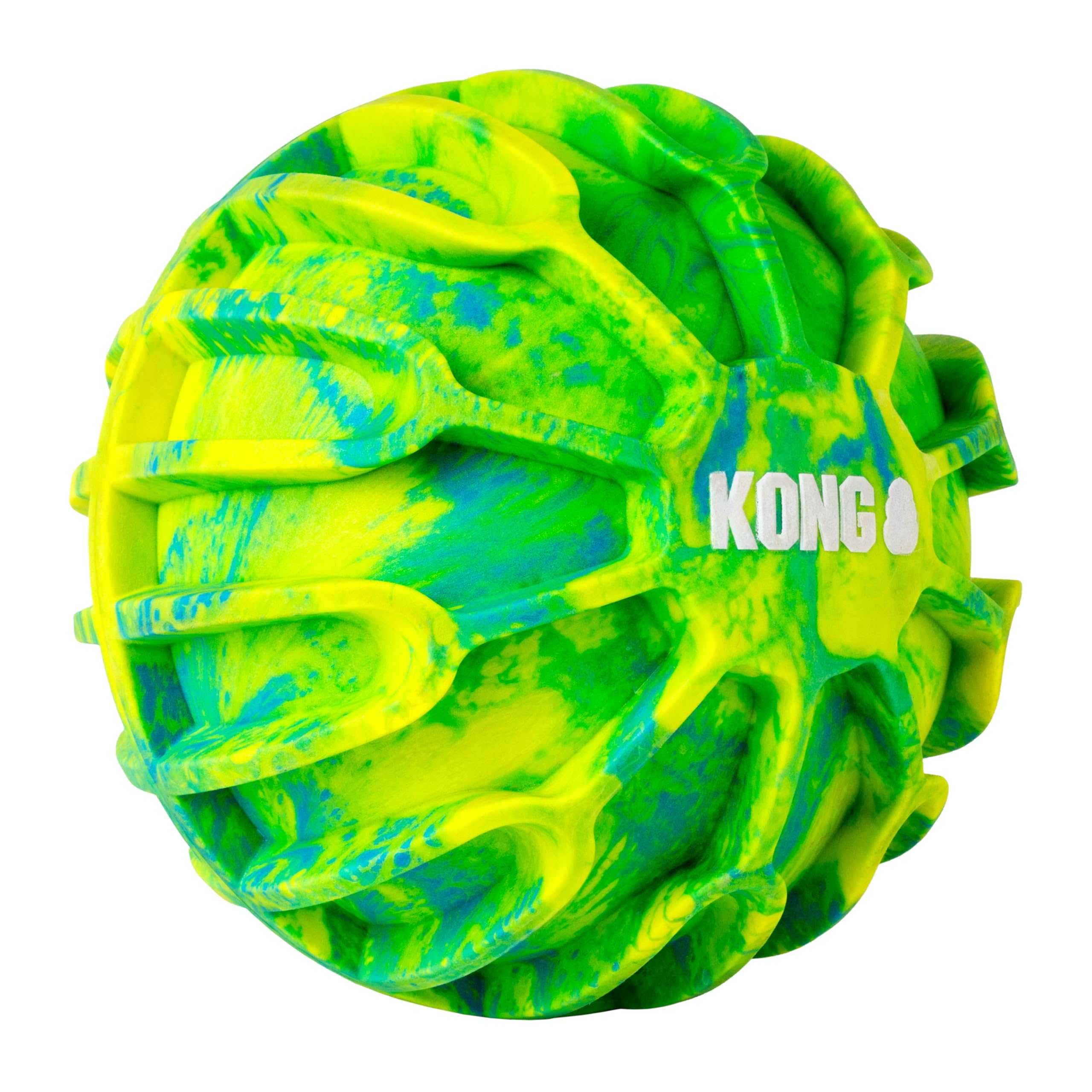 KONG FlexBall floating on water enabling safe pool and lake retrievals