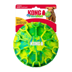 KONG FlexBall held in a large dog mouth demonstrating secure pickup benefit
