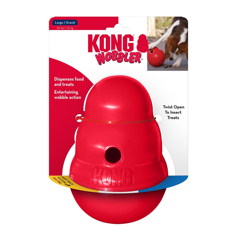 KONG Wobbler in home setting with dog active and engaged benefit