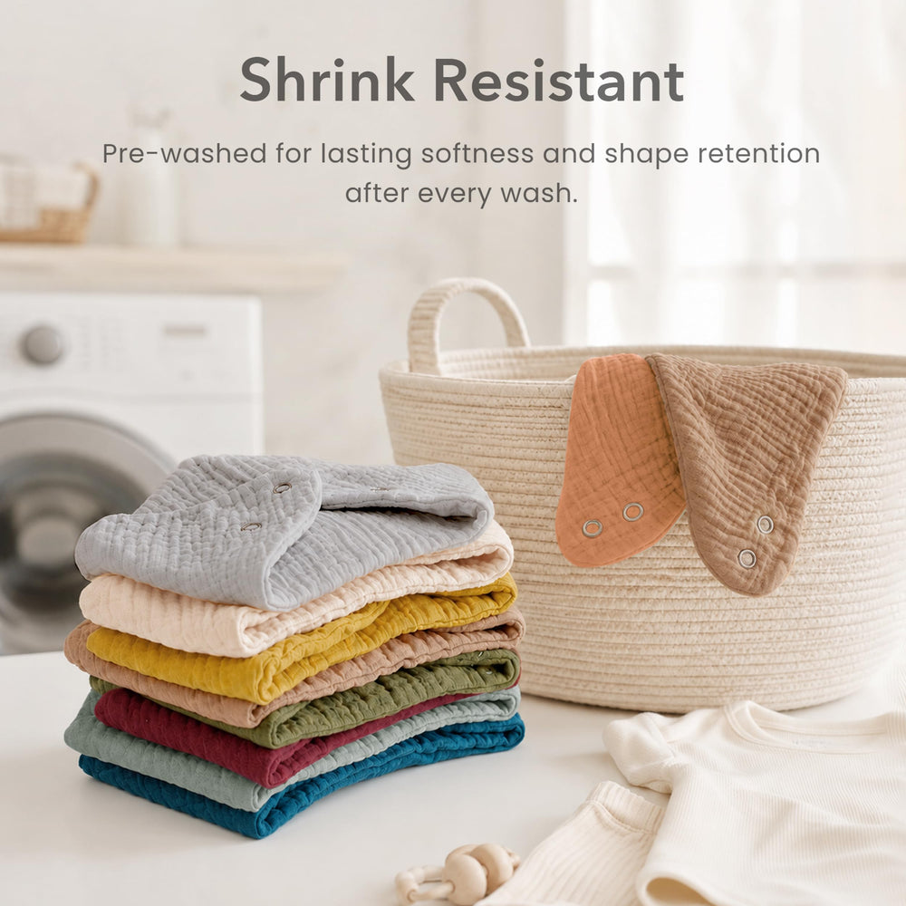 Konssy bib used as burp cloth illustrating multipurpose convenience