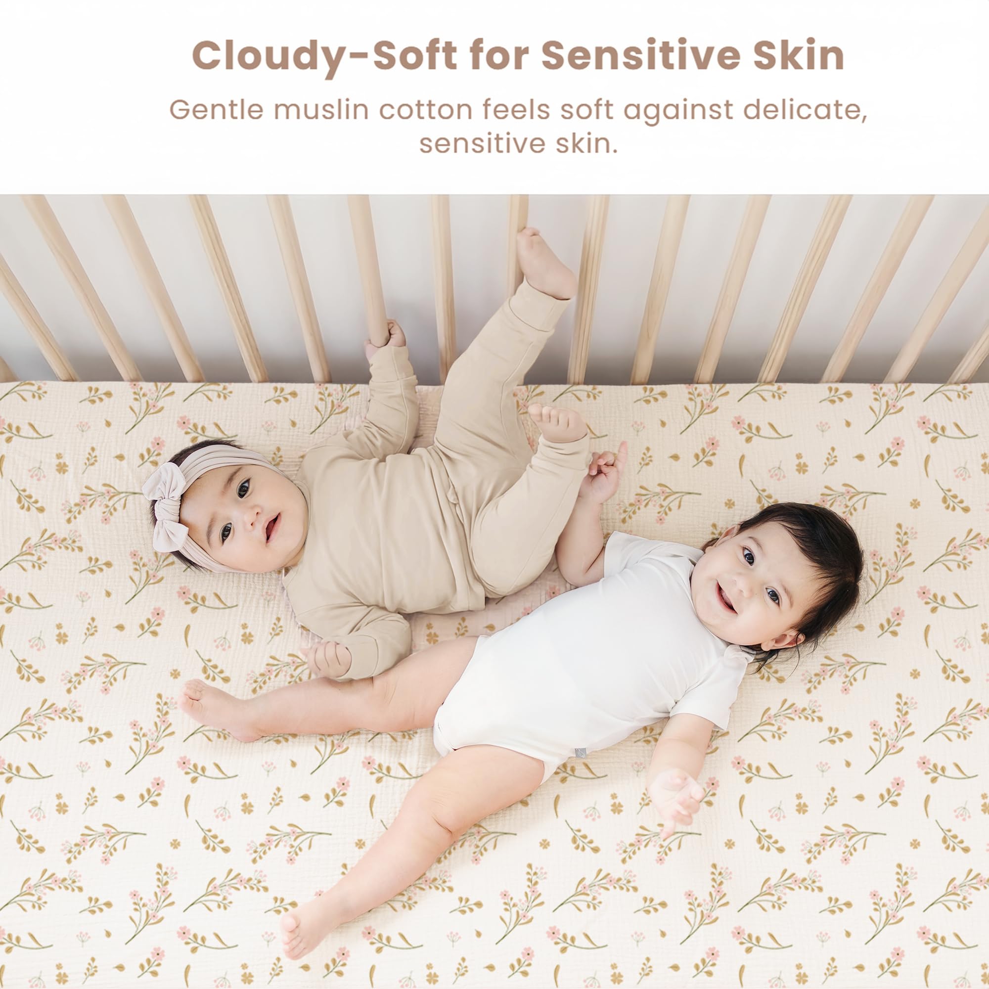 Konssy muslin fabric close-up highlighting soft texture and airflow benefits