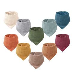 Konssy front packaging showing ten bandana bibs for easy daily rotation