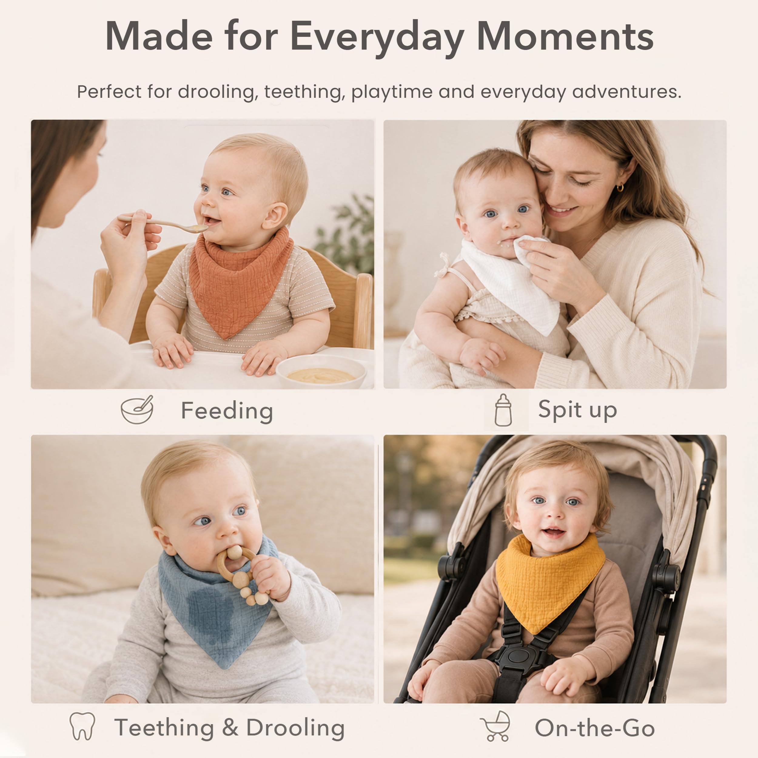 Konssy travel-ready bibs in diaper bag showing convenience on the go