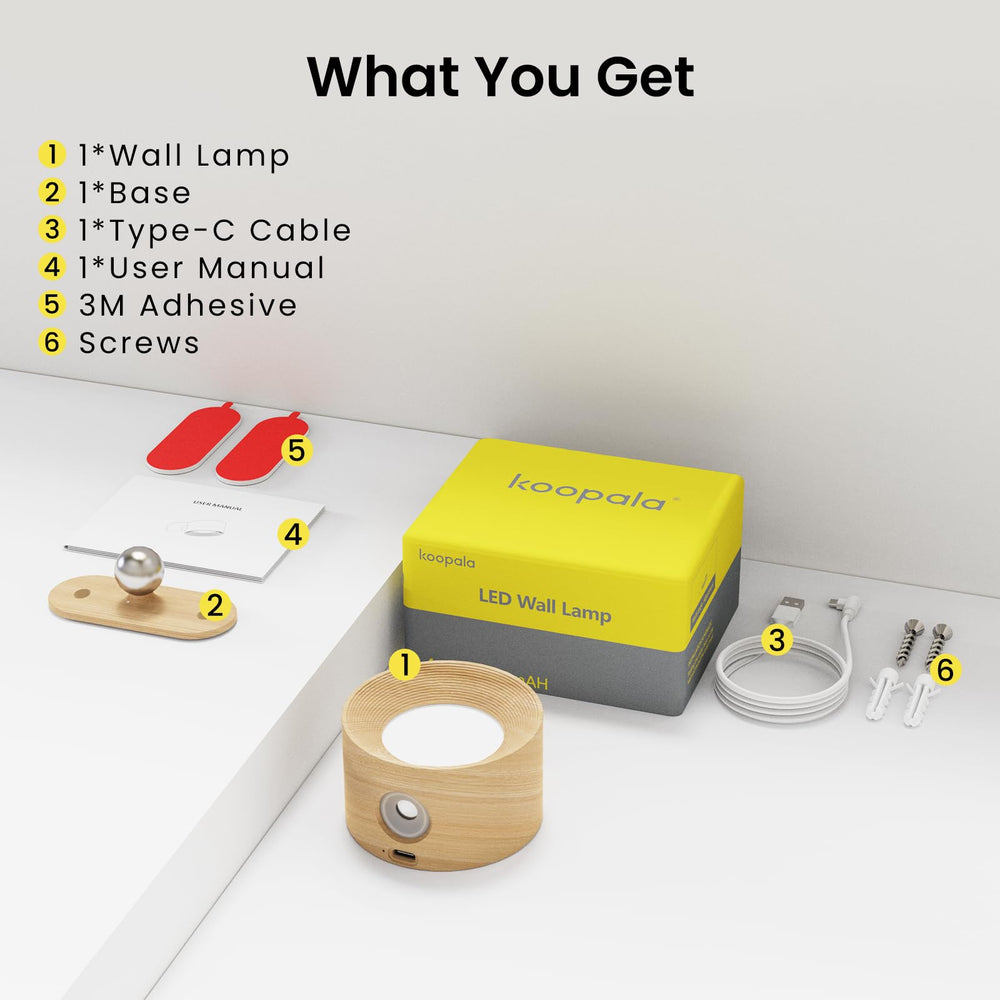 Koopala adhesive base and included instructions for tool-free installation