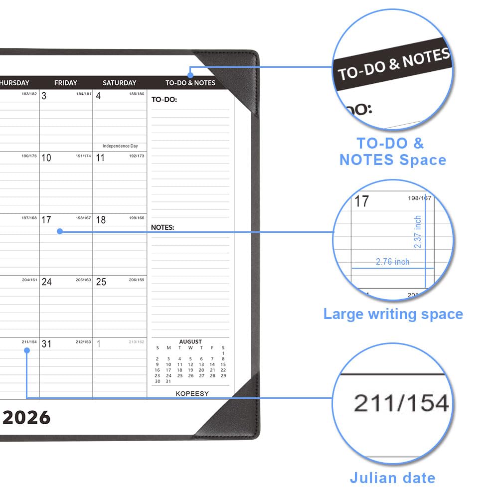 KOPEESY tear-off month page edge demonstrating clean removal and organized turnover