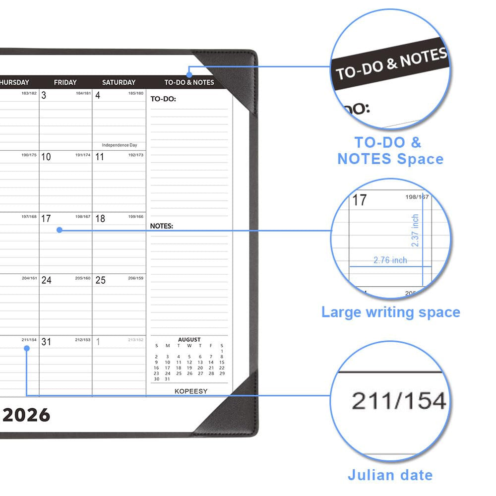 KOPEESY tear-off month page edge demonstrating clean removal and organized turnover