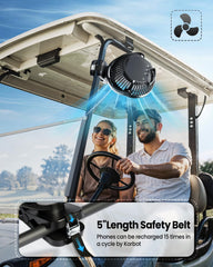 Korbot clamp detail with tie-wrap for secure attachment on golf carts