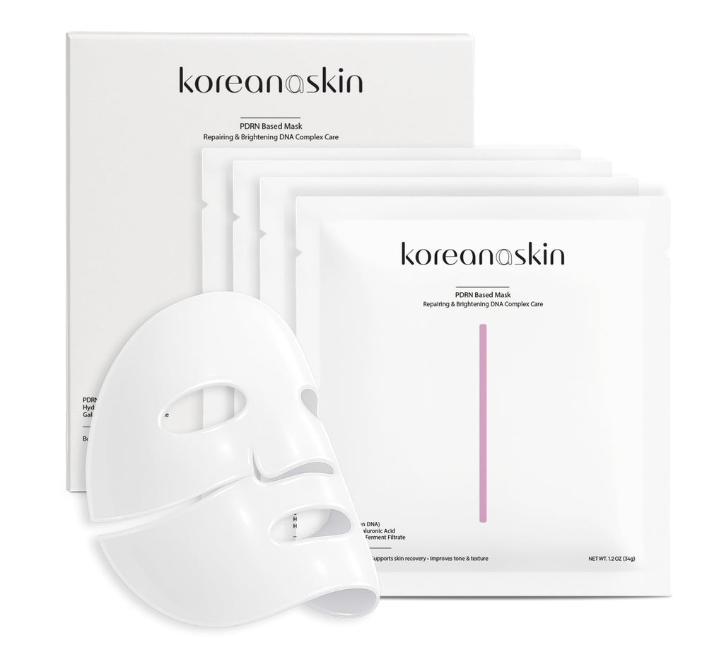 Koreana Skin front box packaging showing four individually sealed hydrogel masks and product benefit