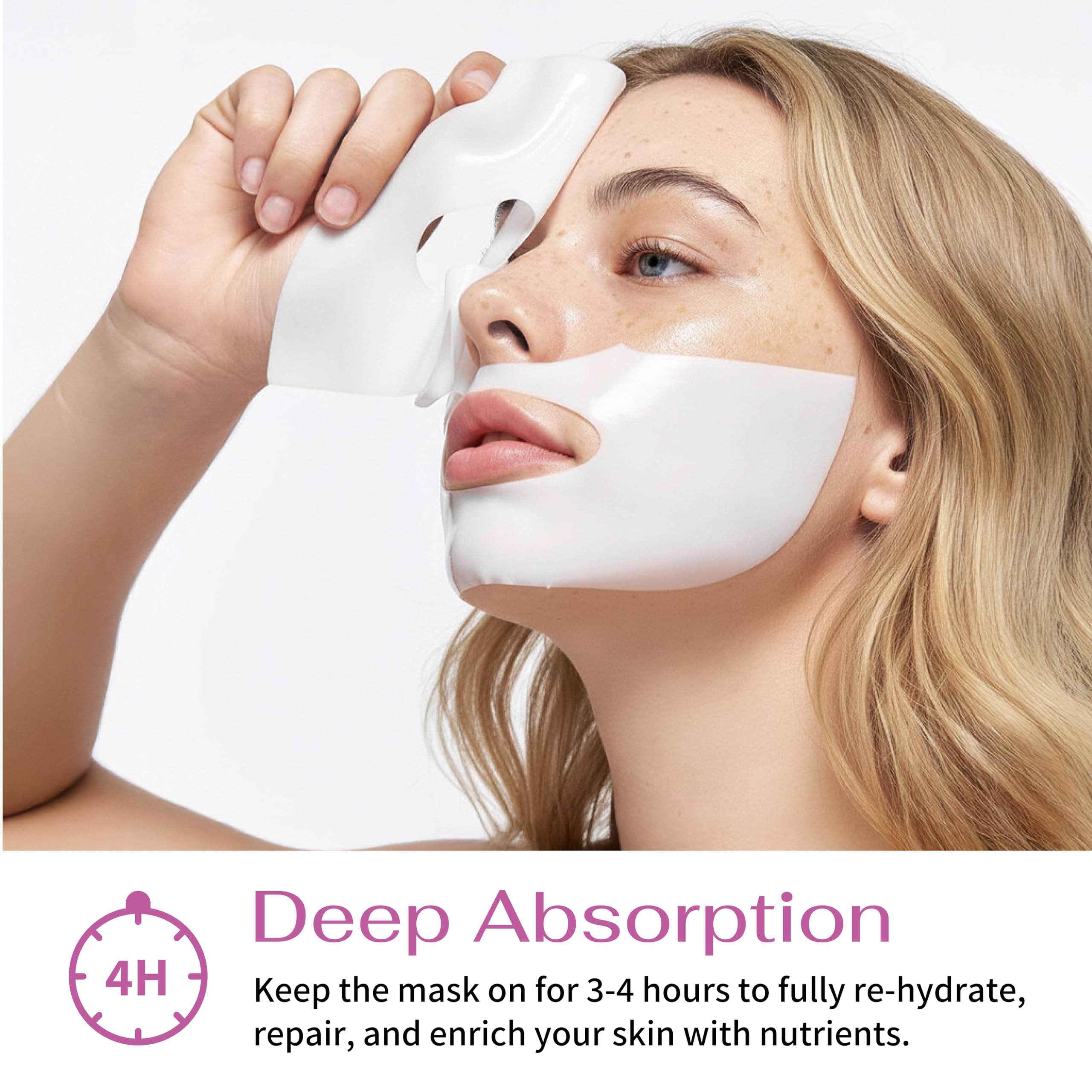 Koreana Skin mask turning transparent to show active absorption and progress indication