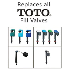 Korky valve installed in a TOTO tank demonstrating quiet, reliable refill performance