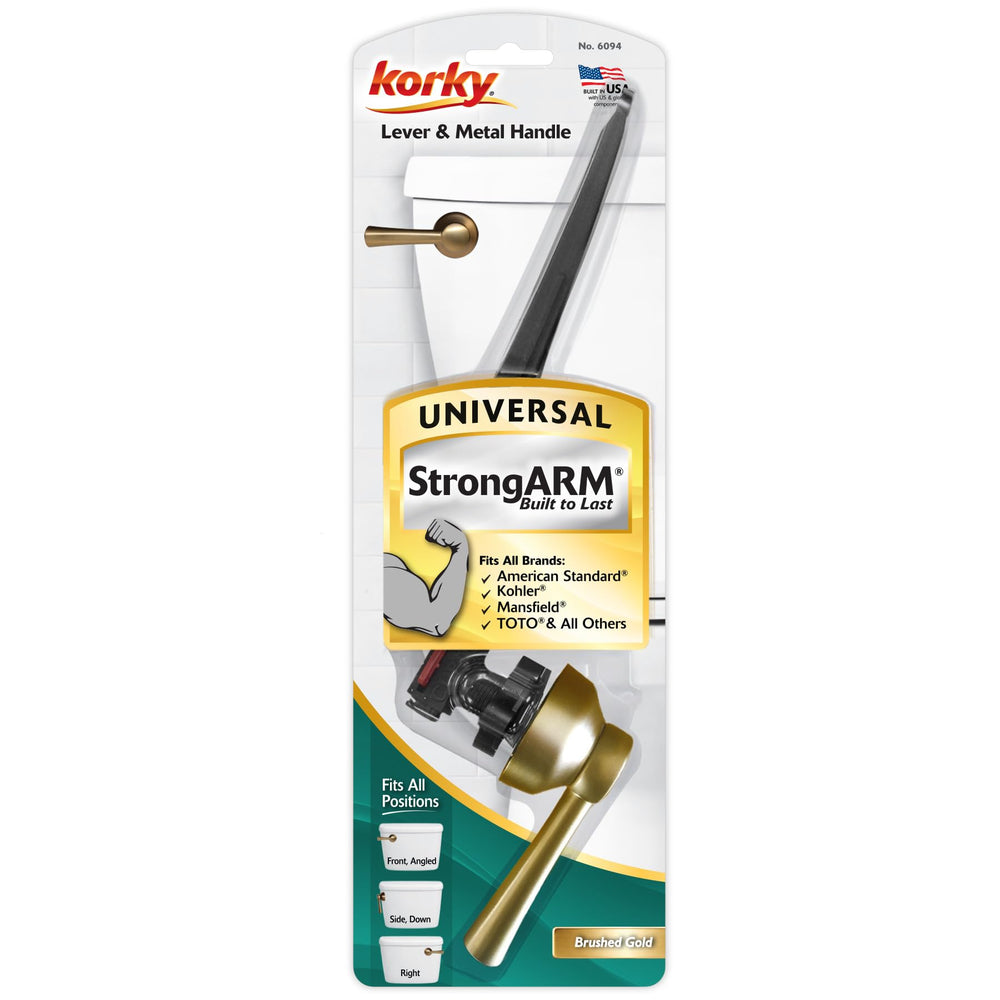 Korky lever beside ruler showing compact size and adjustable reach