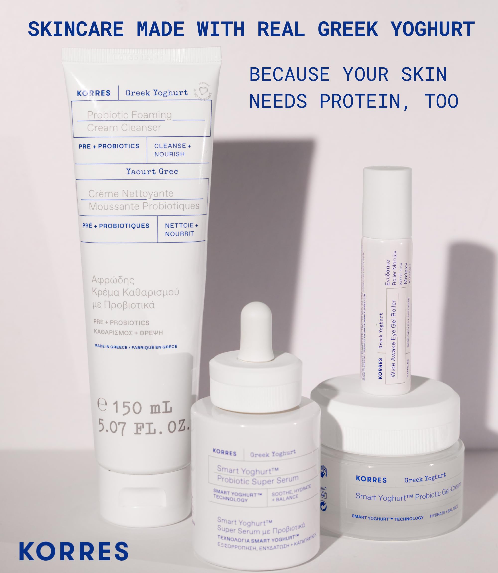 KORRES step-by-step usage images showing easy morning and night use