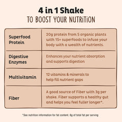KOS chocolate protein shake in glass demonstrating quick meal prep