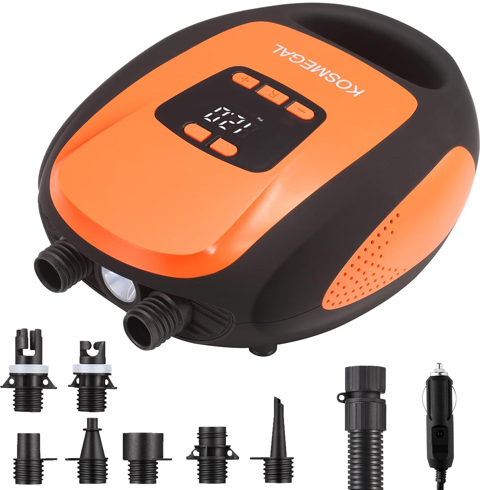 kosmegal front view pump showing compact design and portability benefit