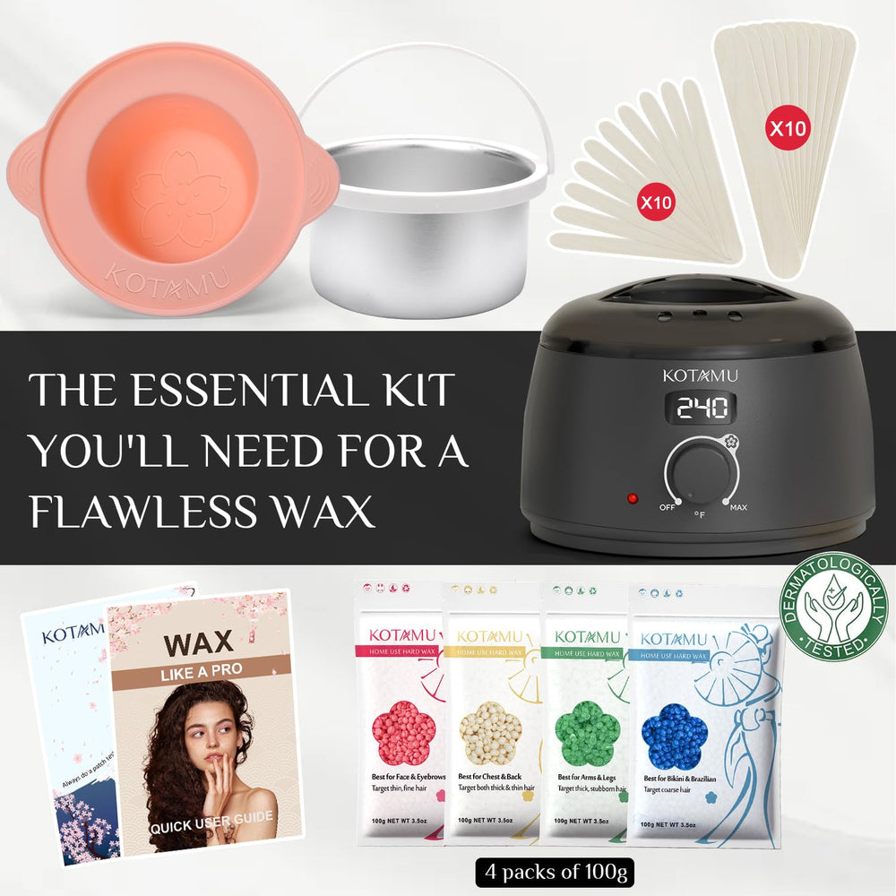 KOTAMU four wax bricks illustrating formula variety for different hair types