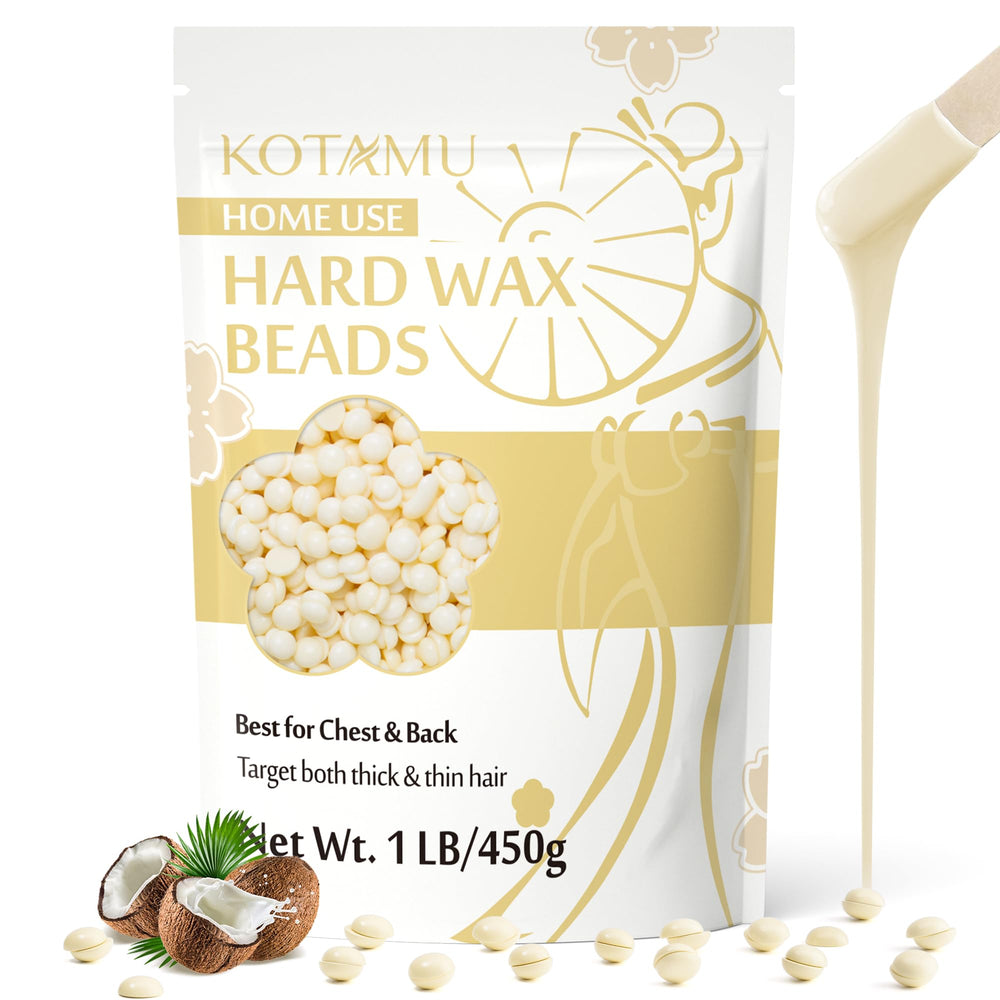 KOTAMU front packaging showing 1 lb cream wax for economical home waxing