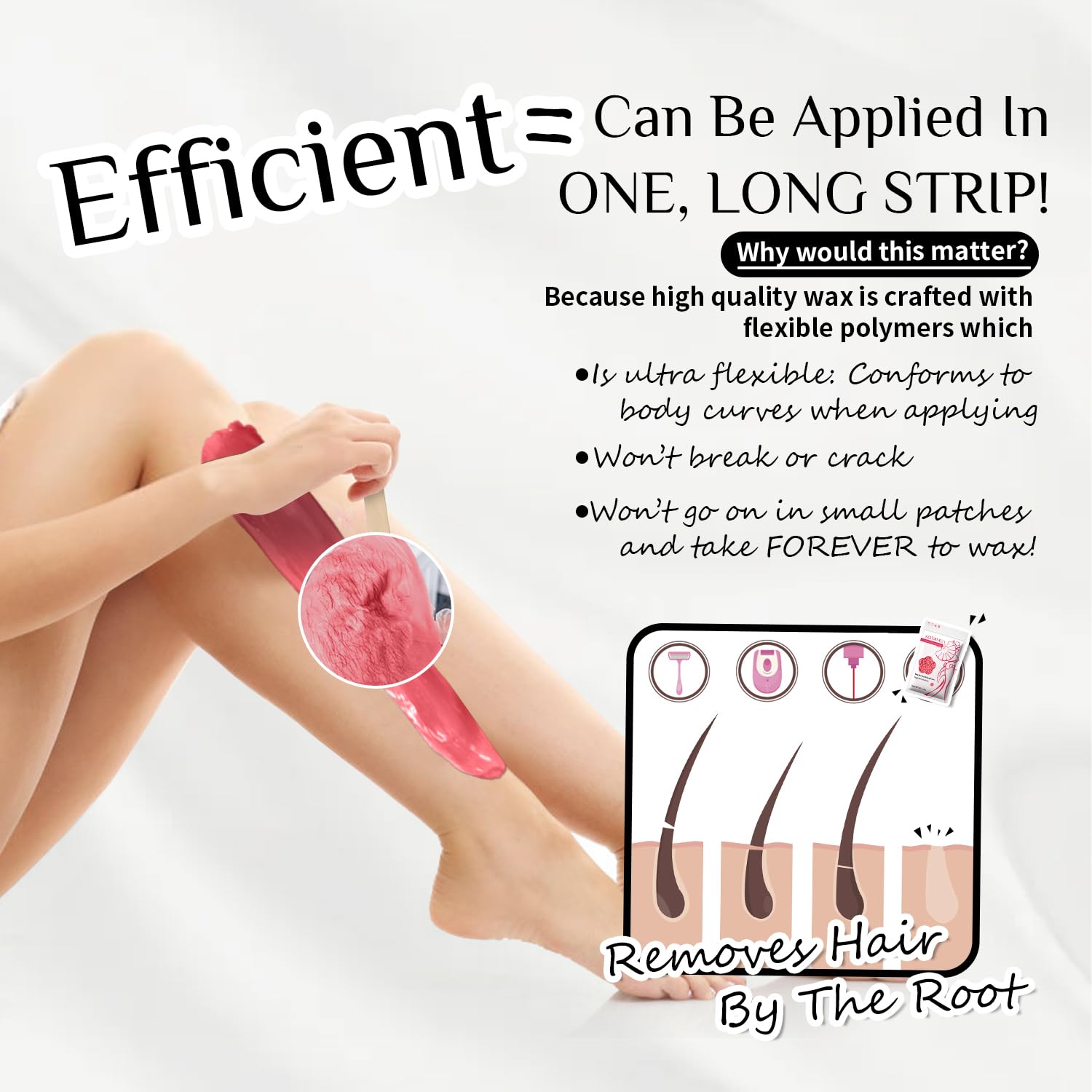 KOTAMU smooth legs after waxing portraying long‑lasting smooth skin result