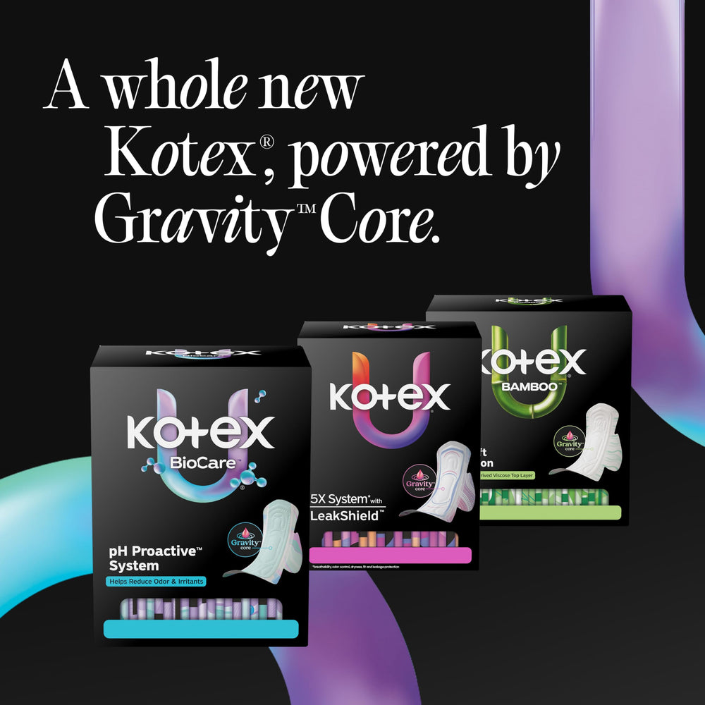 Kotex pad on bedside table in bedroom to show overnight protection lifestyle