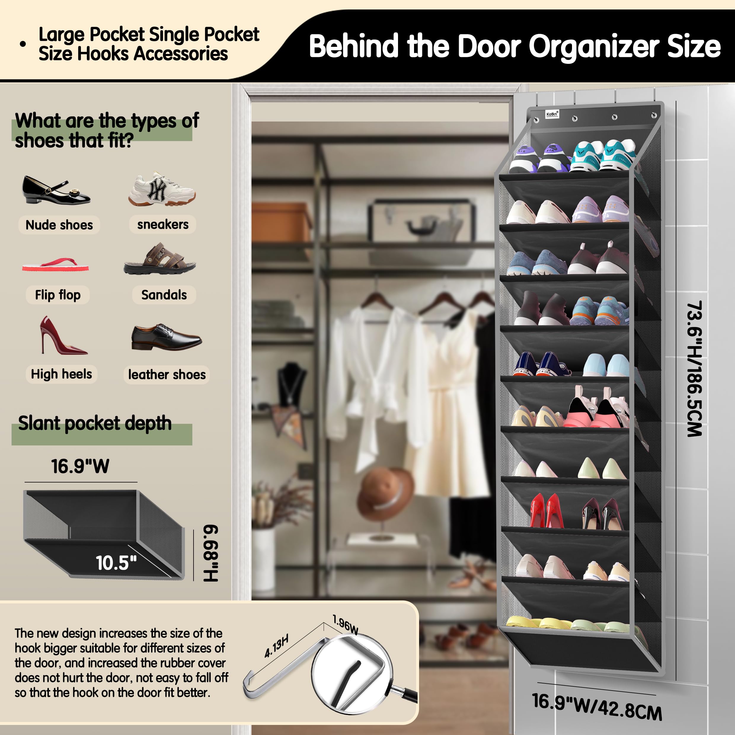 Kotkn close-up of deep pocket and reinforced Oxford fabric for strong load bearing
