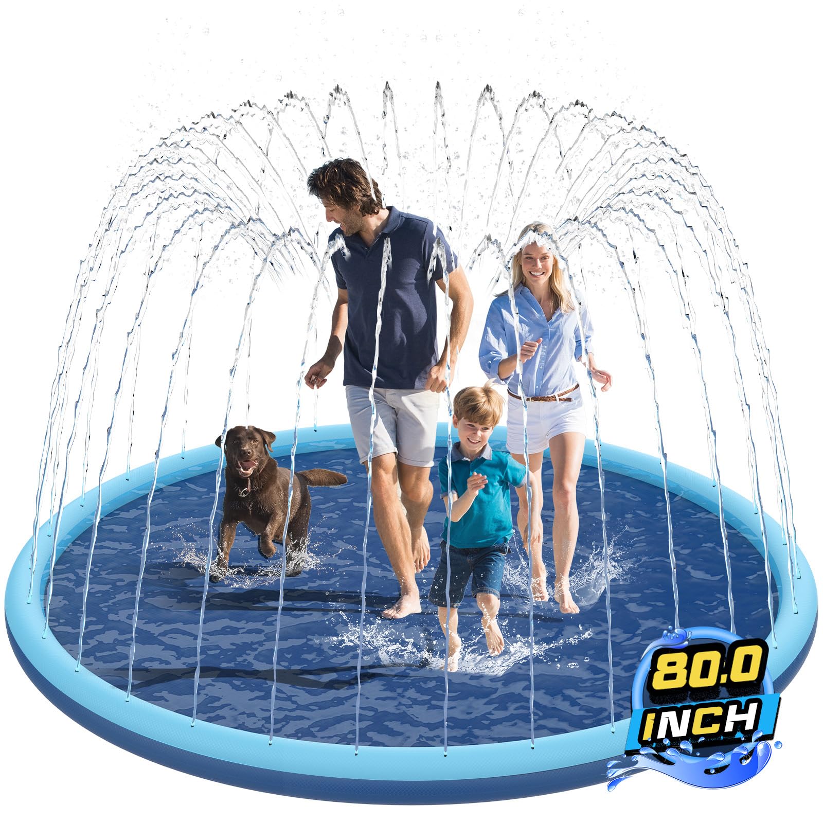 KOXOBET full front view of splash pad showing size and family-friendly play area benefits