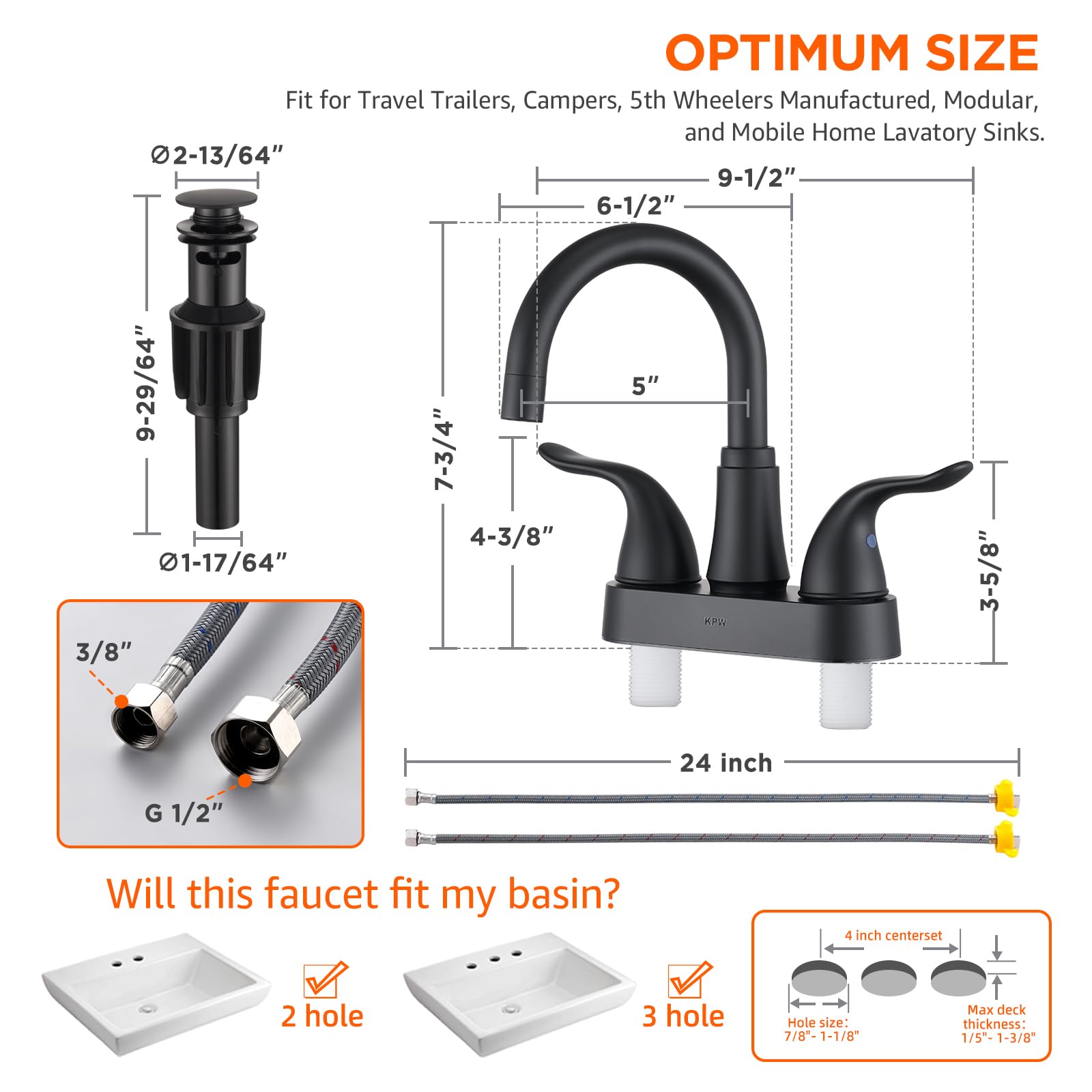 KPW gooseneck spout closeup highlighting 360-degree swivel and reach benefit