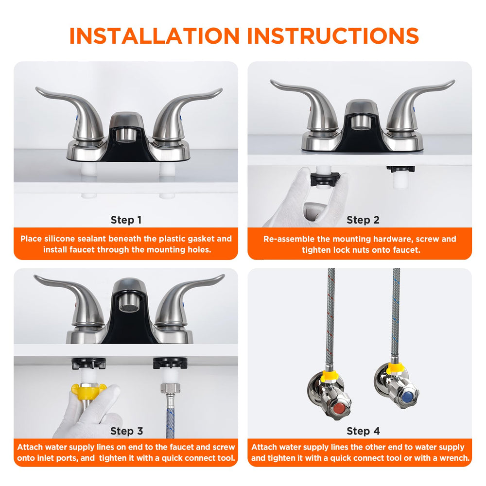 KPWATER pop-up drain and supply hoses included for quicker installation benefit