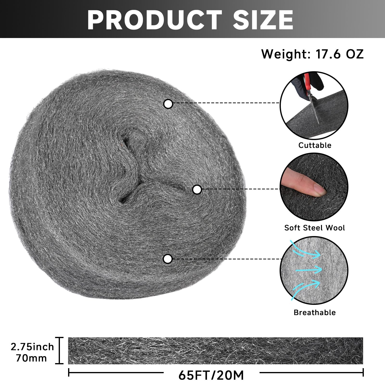 KQCXIK close-up of dense steel fibers demonstrating strong resilient texture
