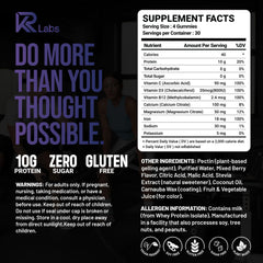 KR Labs close-up gummy texture showing soft chew and pleasant mixed berry flavor