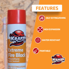 KRAKEN BOND applied to pipe penetration demonstrating fire-blocking and airtight seal