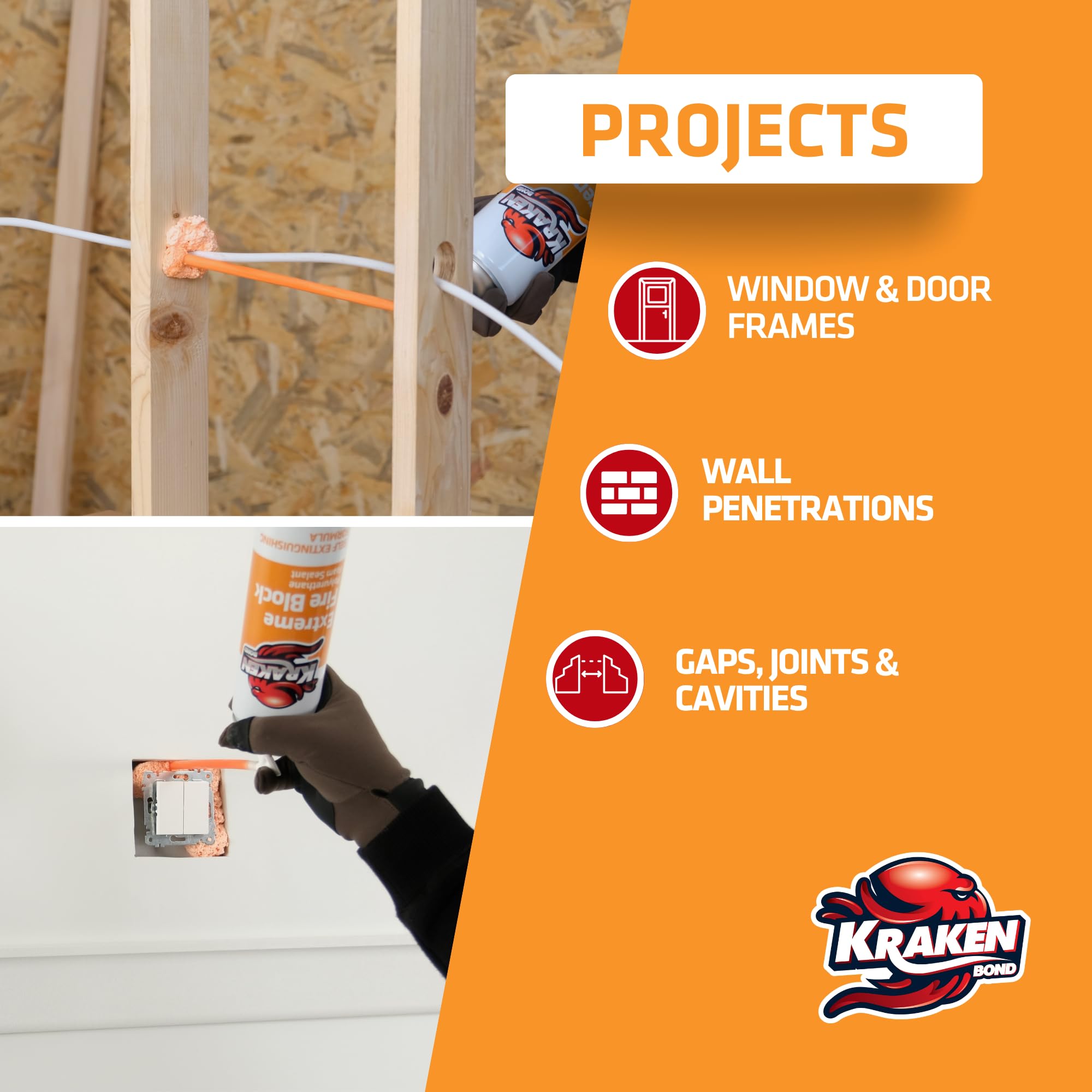KRAKEN BOND sealing a window frame to reduce drafts and improve insulation performance