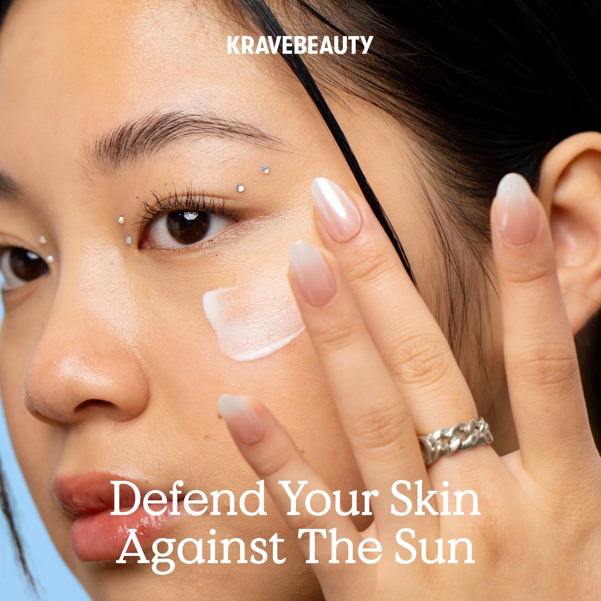 KraveBeauty applied under makeup on model showing smooth, non-pilling base