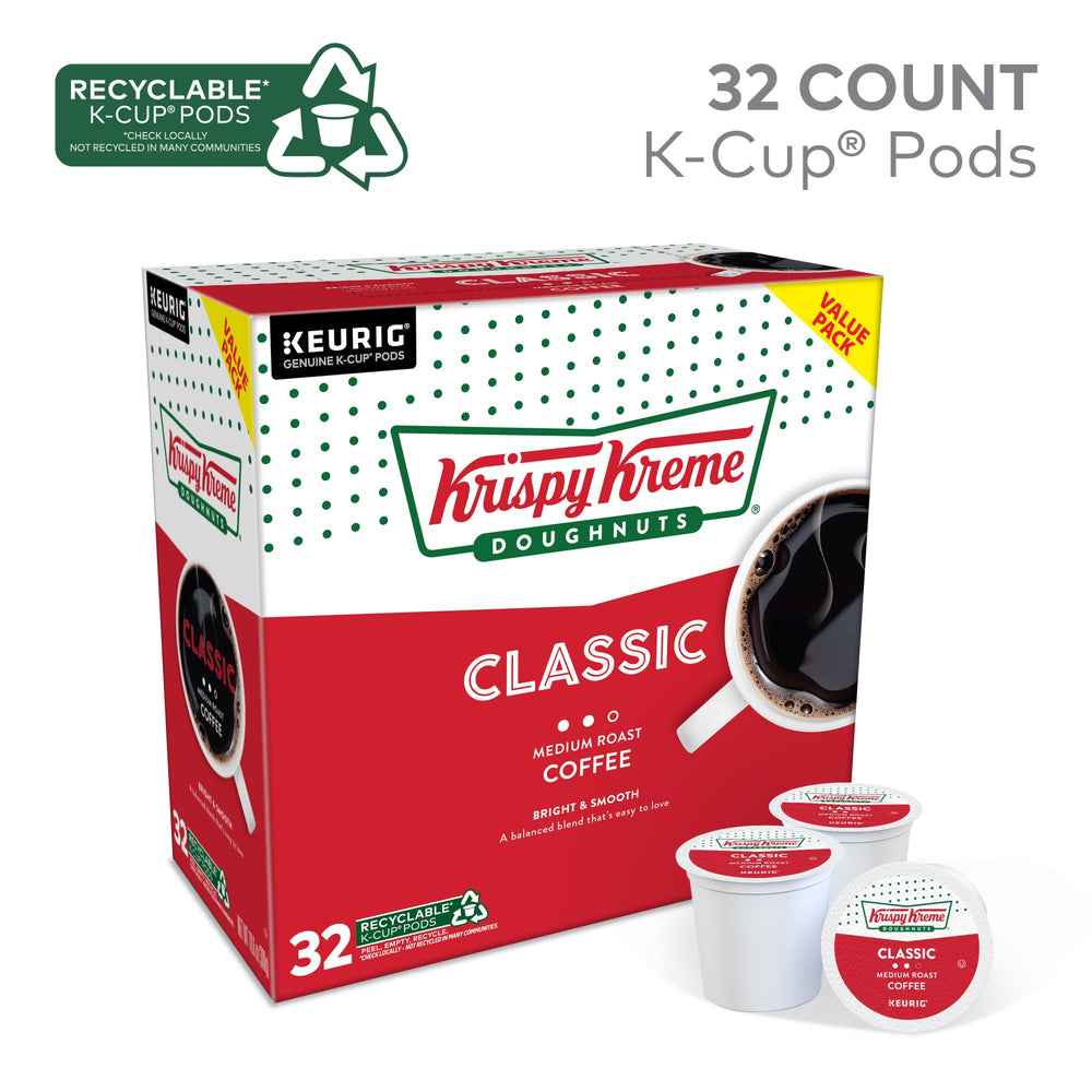 Krispy Kreme K-Cup pod close-up highlighting easy single-serve brewing