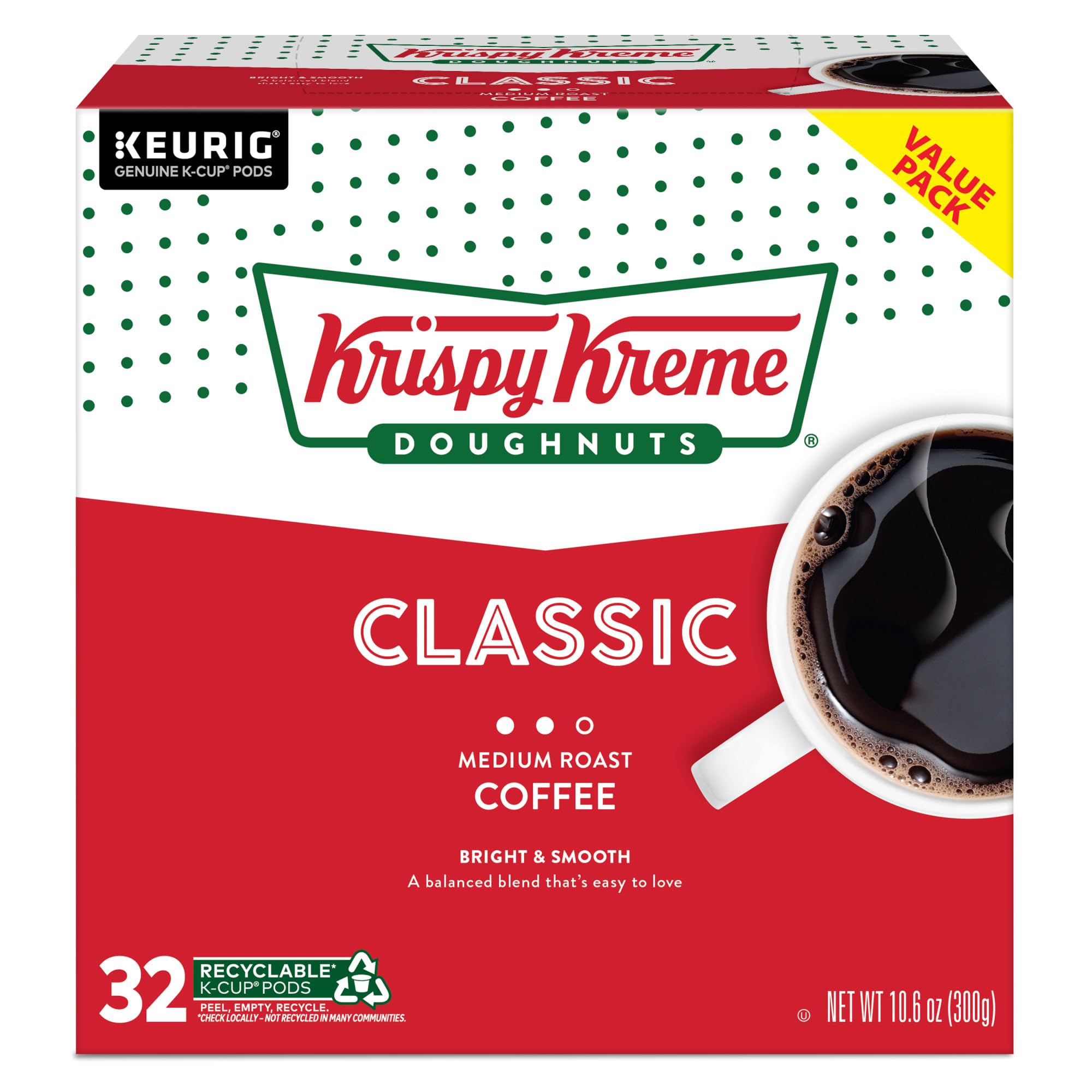 Krispy Kreme pod opened to reveal ground coffee texture and freshness