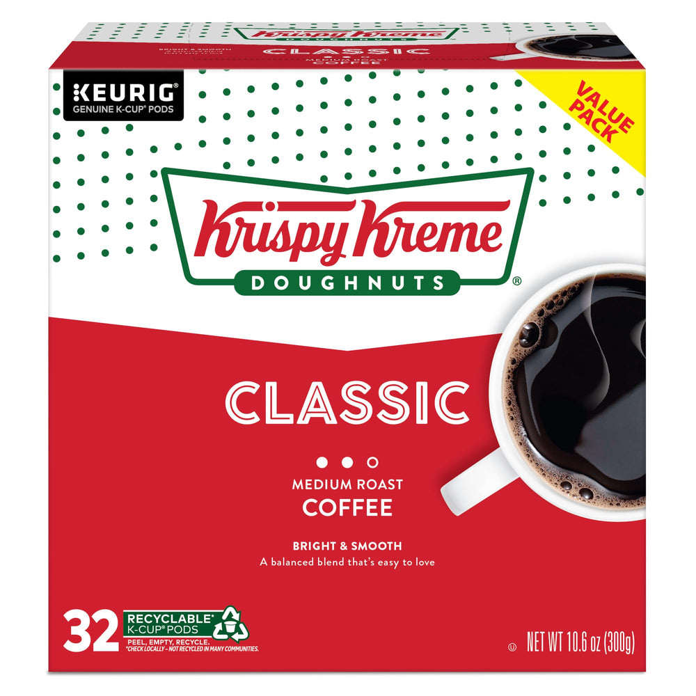 Krispy Kreme pod opened to reveal ground coffee texture and freshness