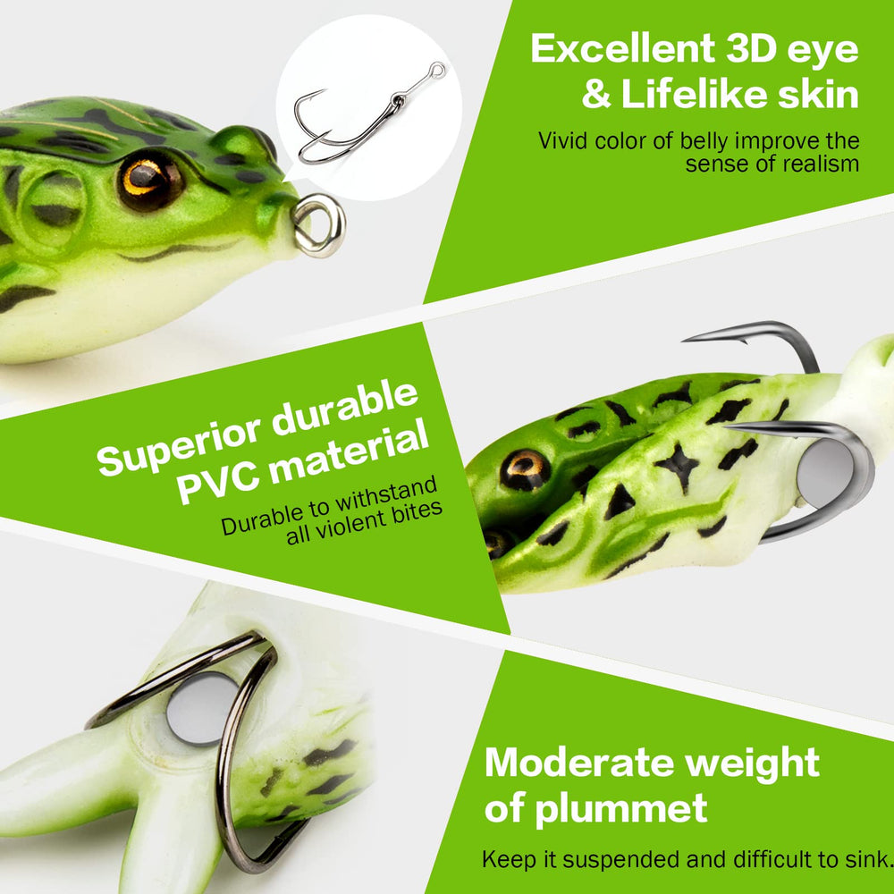 KRLAO concealed double-barbed weedless hook exposed after strike benefit