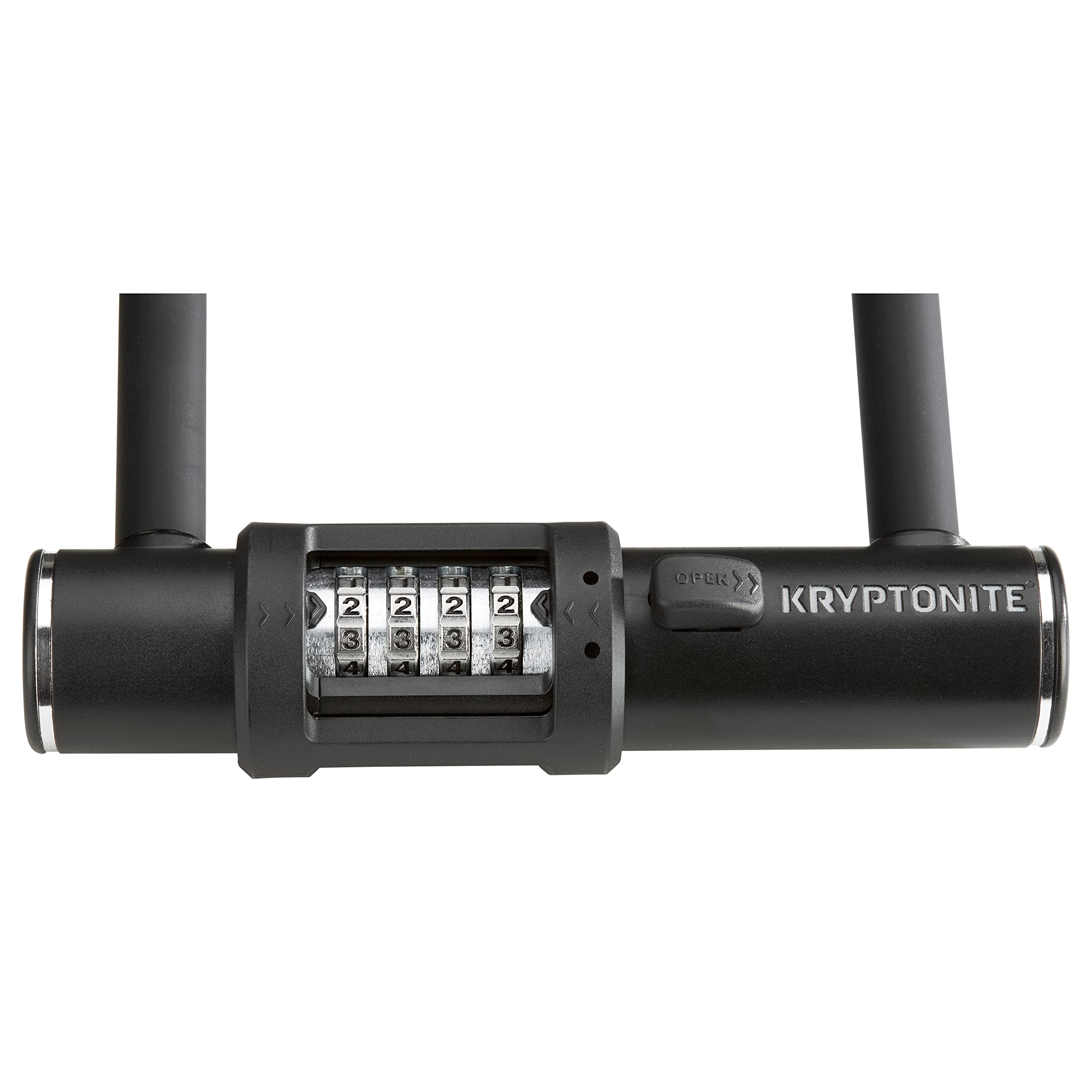 Kryptonite view of 4-digit combination dial for keyless convenience