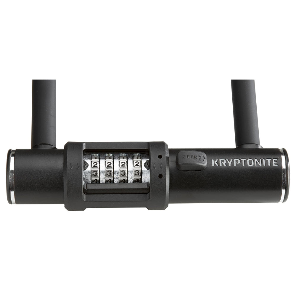 Kryptonite view of 4-digit combination dial for keyless convenience